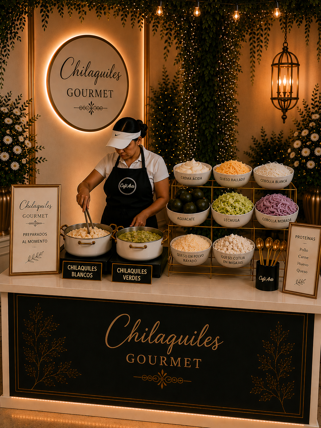 Estación de Chilaquiles Gourmet con toppings